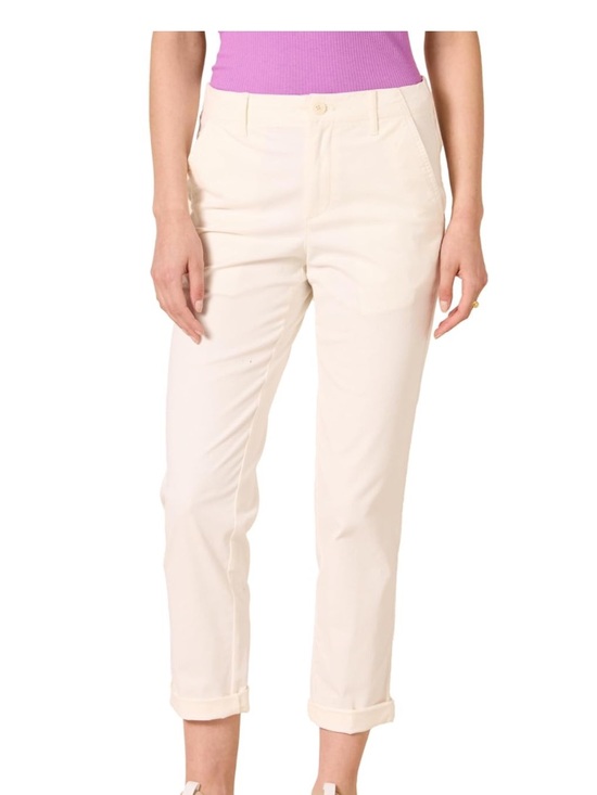 Amazon Essentials Pants - Womens High-Rise Regular-Fit Ankle-Length Tapered-Leg Pant, Eggshell White, 18